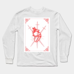 3 of swords tarot card Long Sleeve T-Shirt